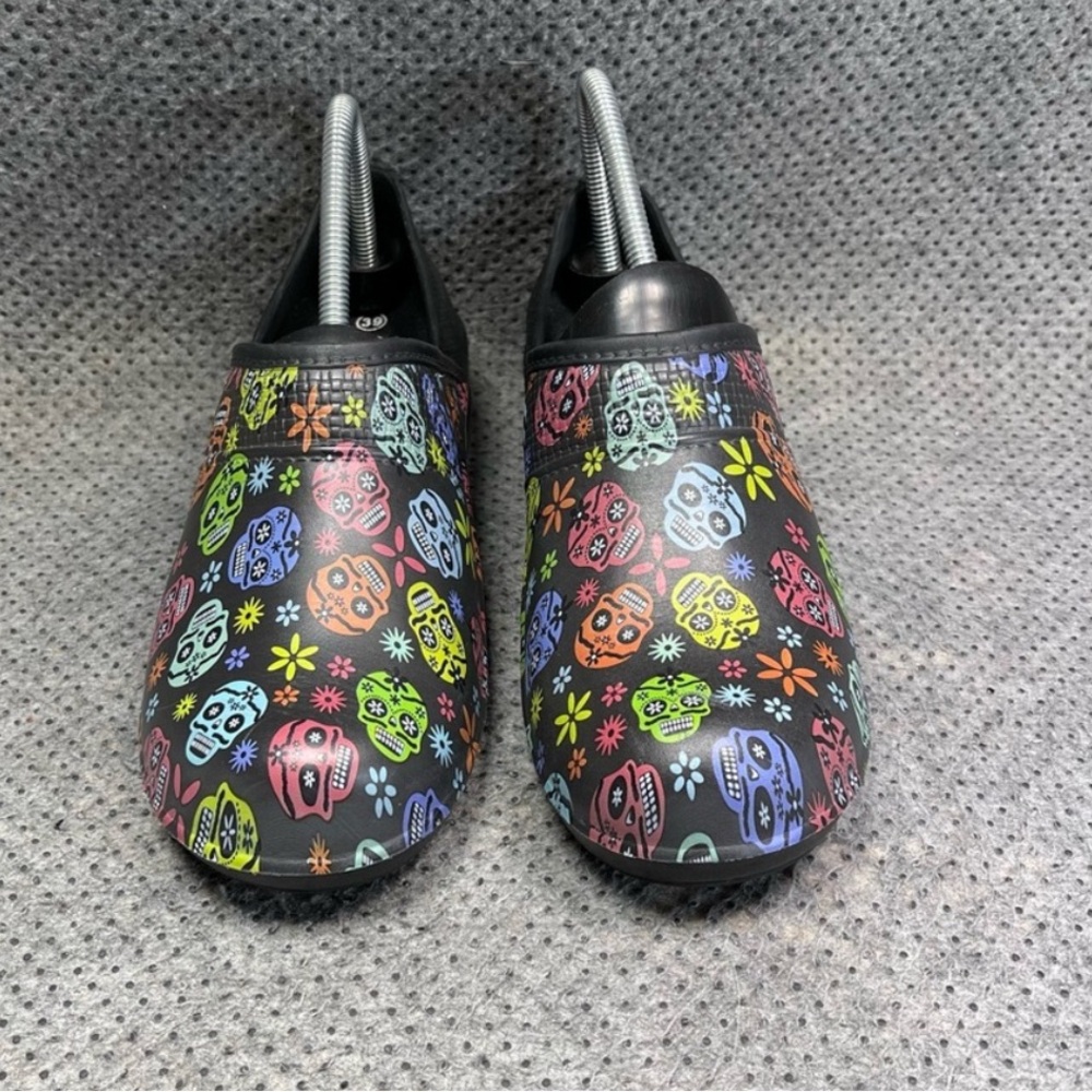 Sanita Black Day of the Dead Clogs - Picture 3 of 8